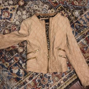 Beige leather jacket